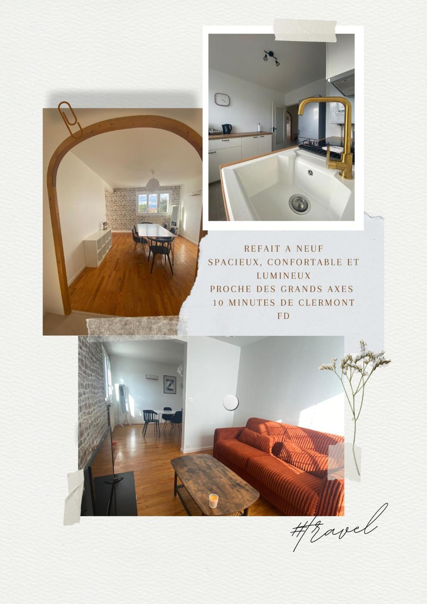Appartement Spacieux Et Chaleureux - 4Pers - Refait A Neuf - Parking Privatif - Proches Axes, Commerces Et Services - Check In 24-24 Lempdes Esterno foto